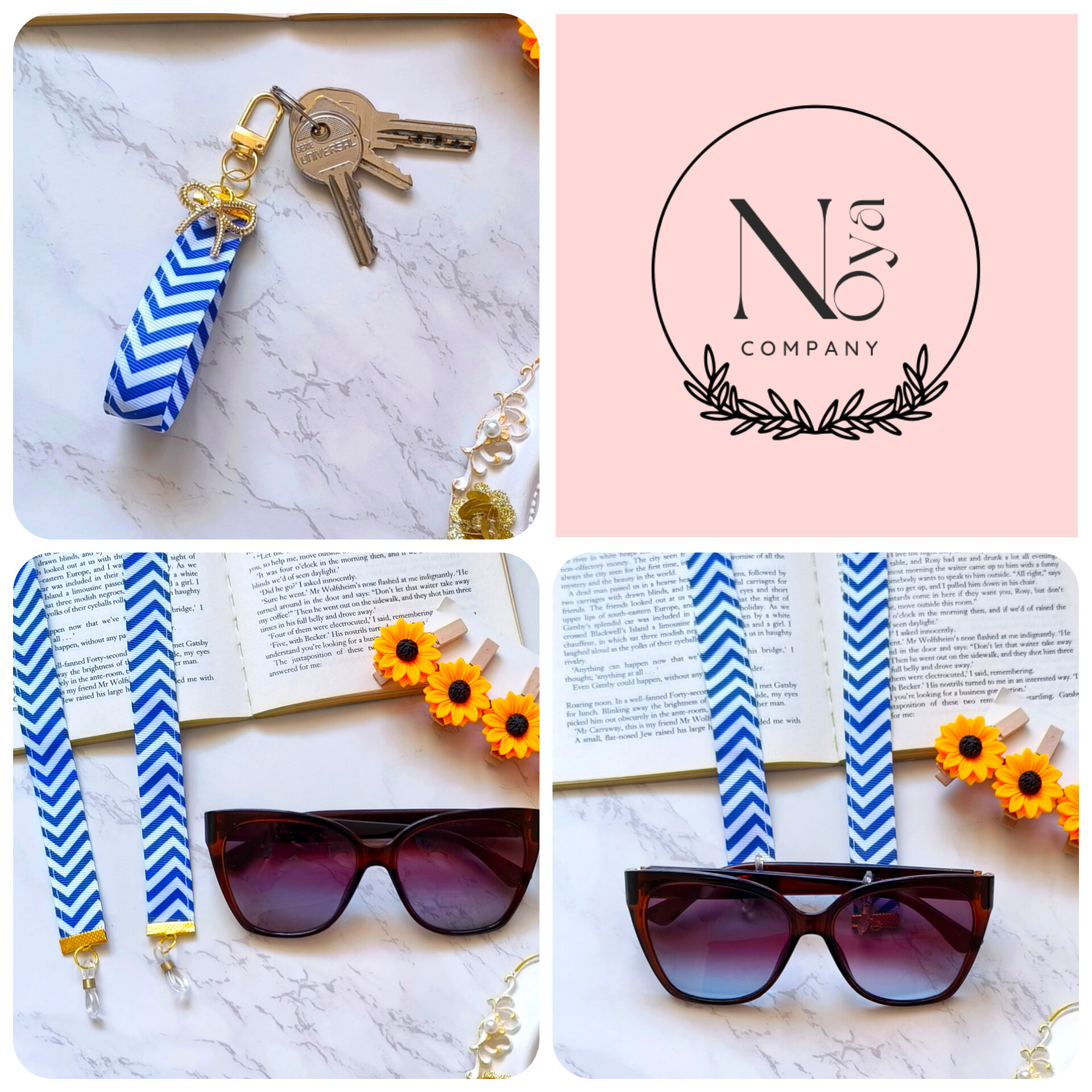 ست فانتزی بند عینک و جاسوییچی و جاکلیدی زنانه و دخترانه مناسب هدیه دادن.