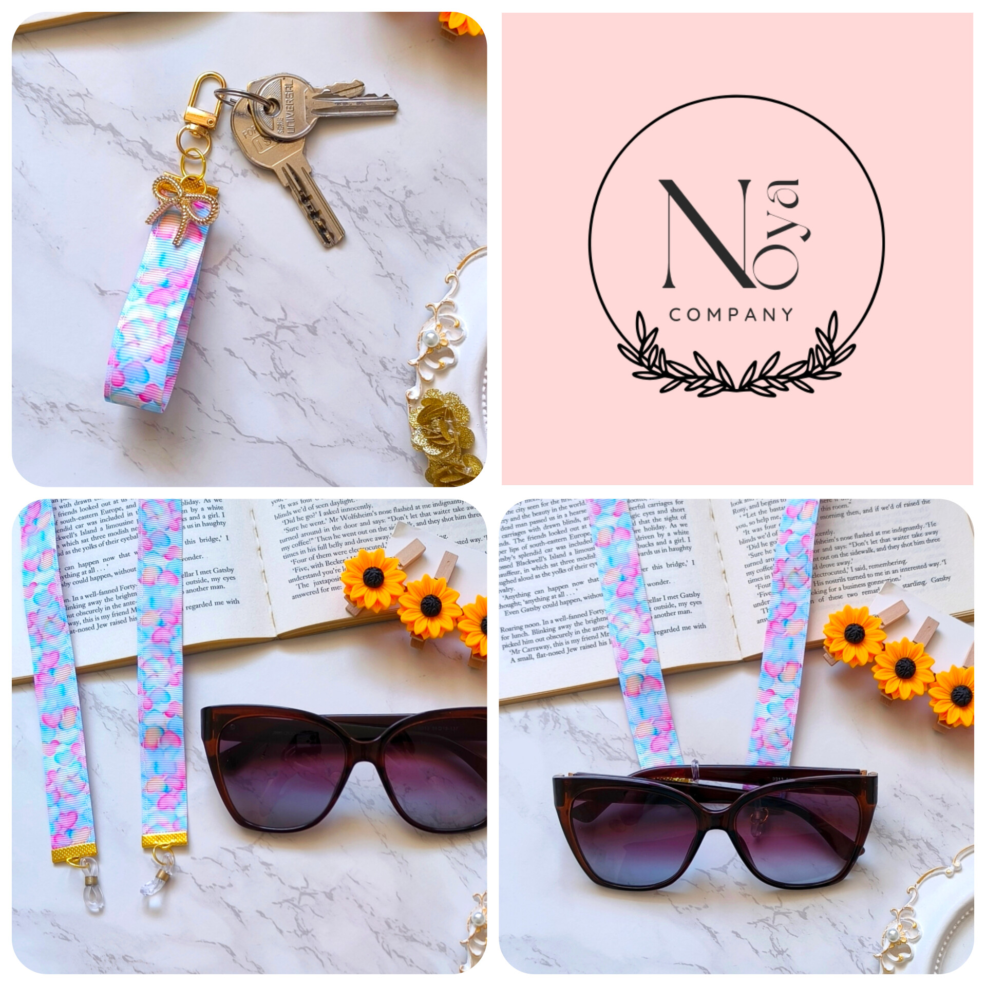 ست فانتزی بند عینک و جاسوییچی و جاکلیدی زنانه و دخترانه مناسب هدیه دادن.