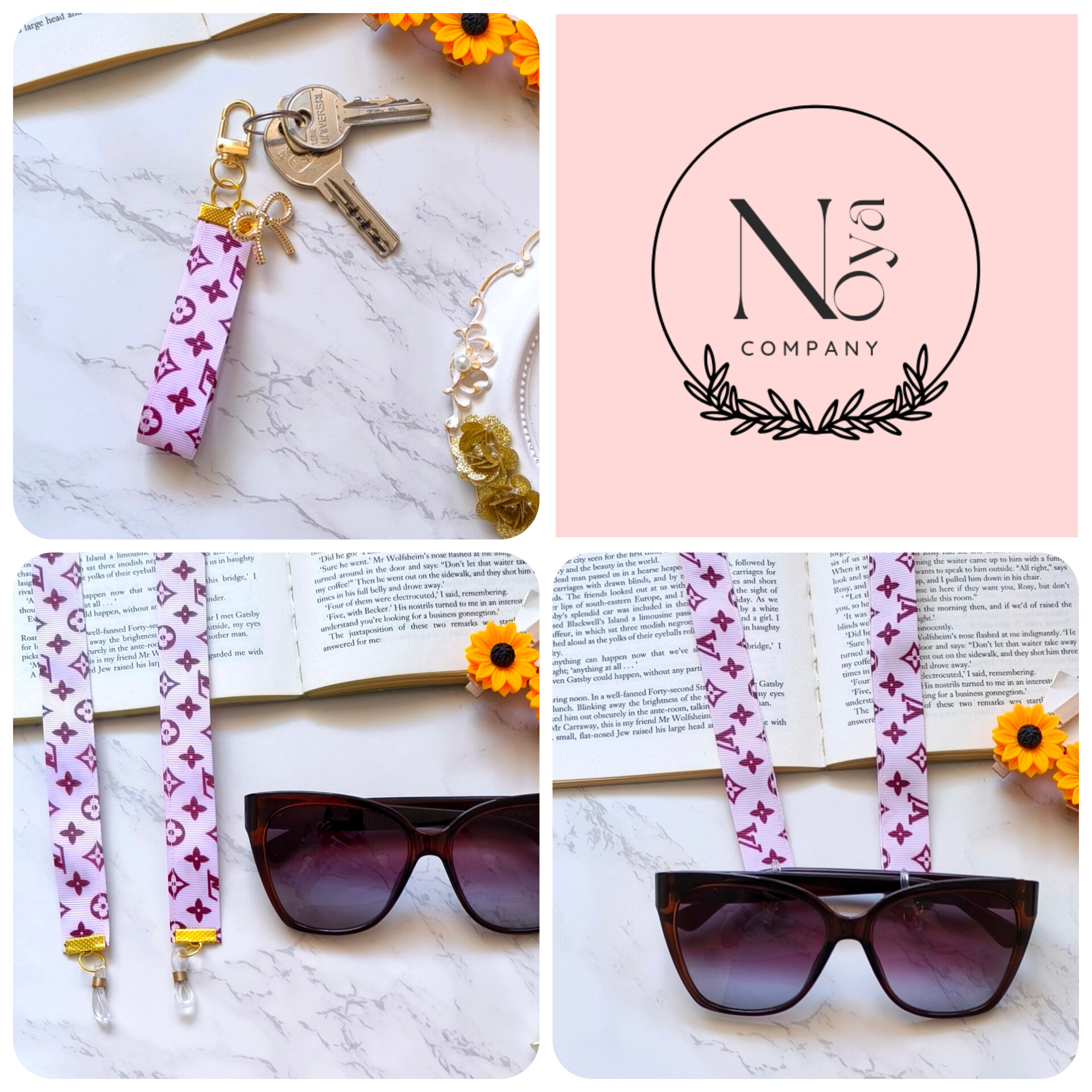 ست فانتزی بند عینک و جاسوییچی و جاکلیدی زنانه و دخترانه مناسب هدیه دادن.